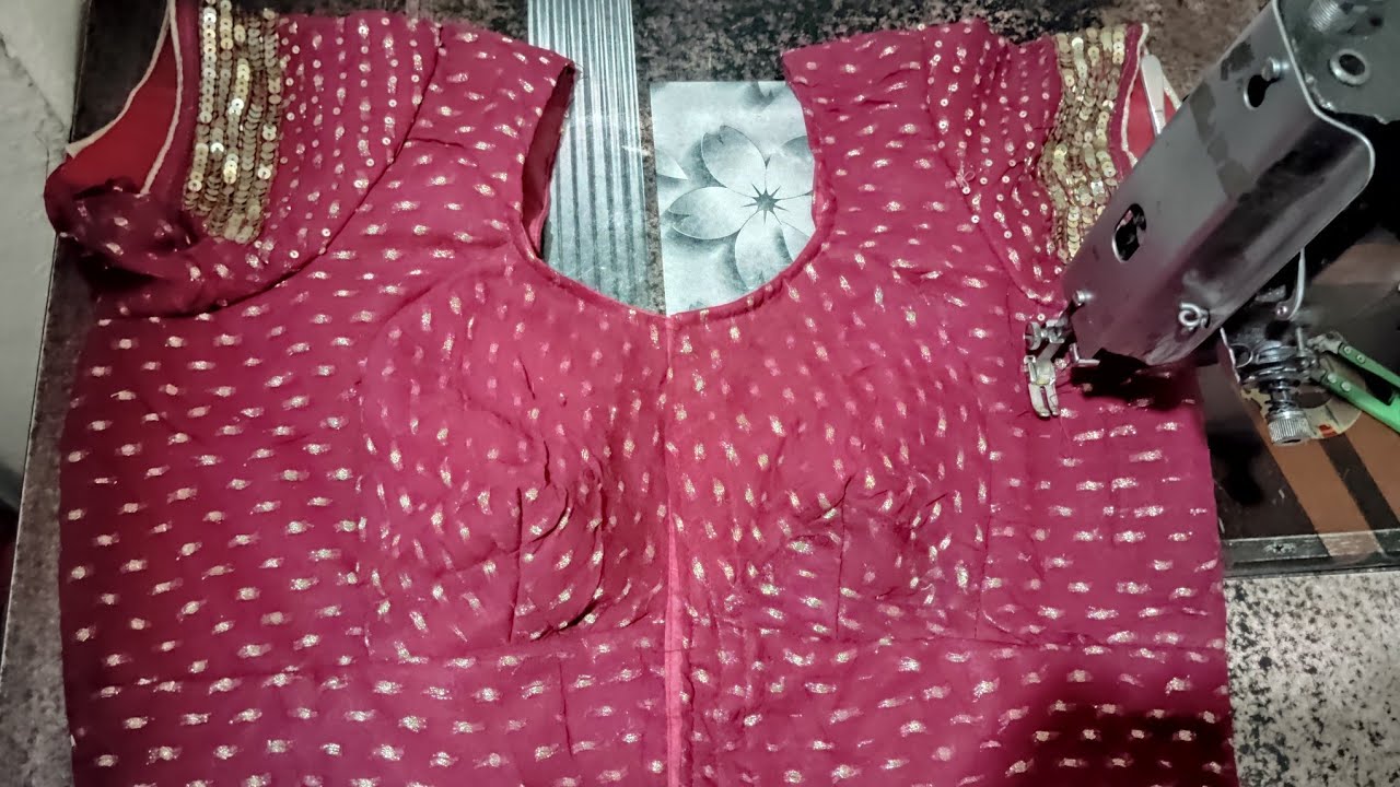 Cutting//and//stitching //40 chest katori blouse cutting and stitching