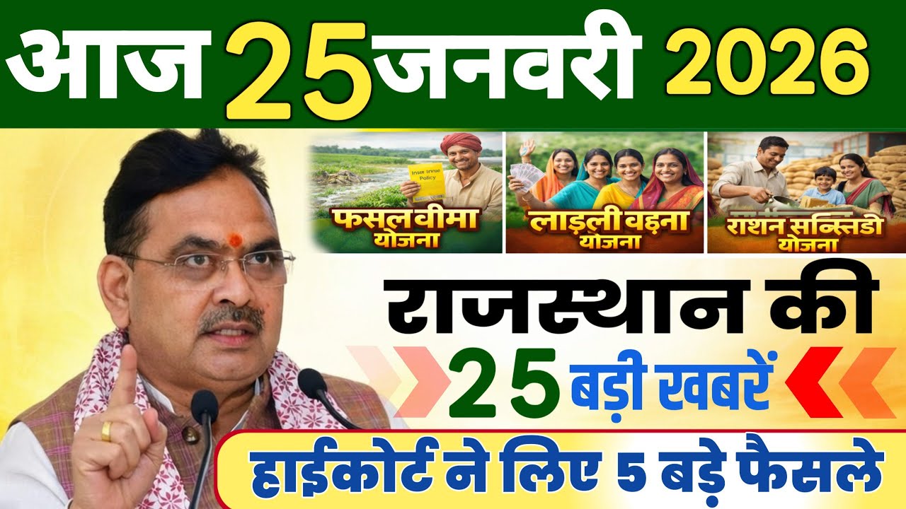 Rajasthan Today News | राजस्थान आज के मुख्य समाचार | 24 जनवरी 2026 | Rajsthan News 
