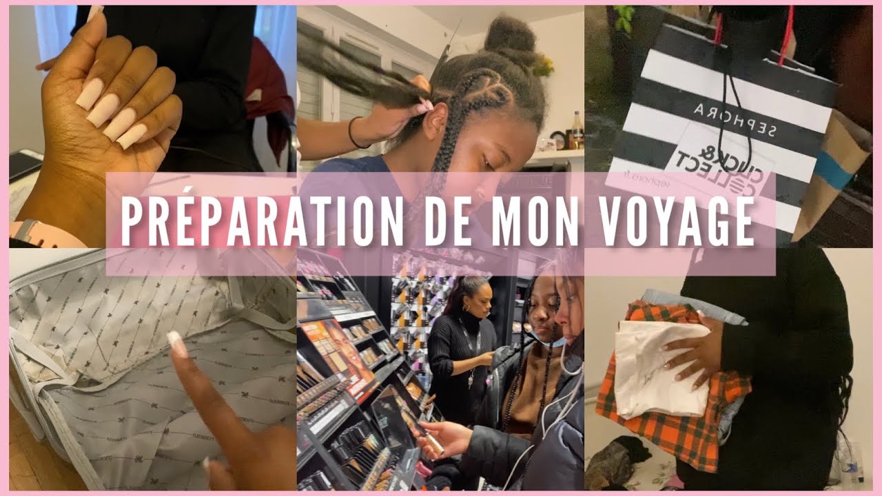 VLOG || Je me prépare à mon voyage avec vous ! ( coiffure, ongles, valise.. )