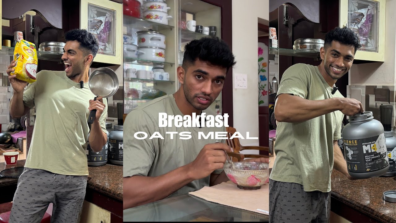 BREAKFAST OATMEAL PREP | DIET MEAL | TASTY BREAKFAST #fitnessmotivation #dailydiet @MuscleBlaze