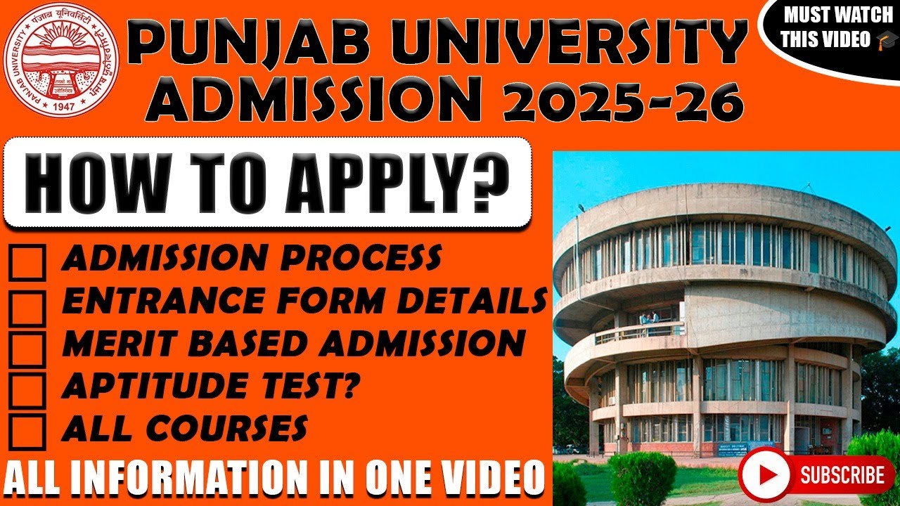 Panjab University admission 2025 | Admission open| How to Get admission in PU| UG PG all courses