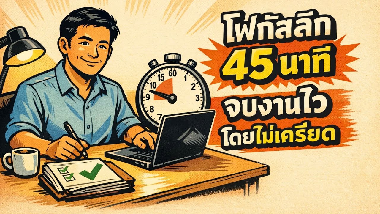 โฟกัสลึก 45 นาที จบงานไวขึ้นแบบไม่เครียด | สูตร 45–10–1
