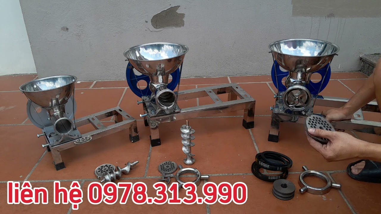 Báo giá ba mẫu cối đùn 12-22-32 inox mẫu mới 2025, chuyên dùng đùn thịt xương cua cá đa năng