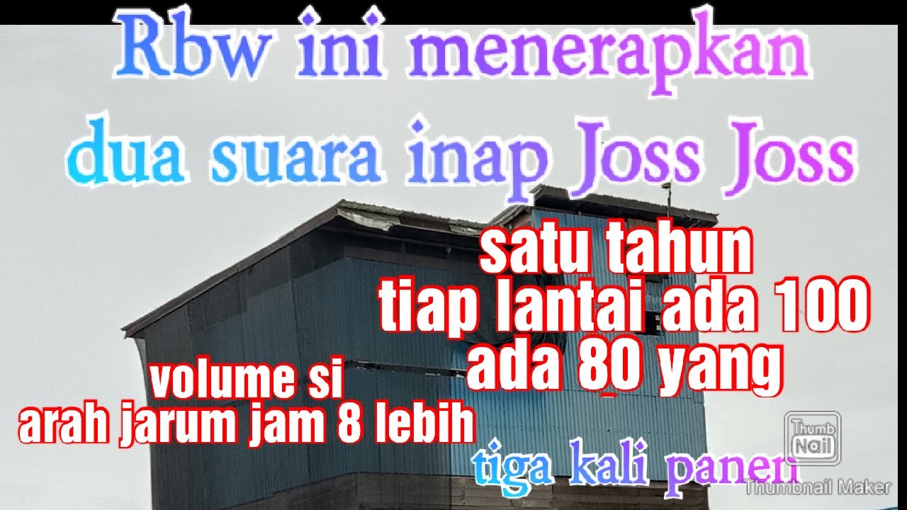 Penerapan 2 suara inap Joss_satu rbw.satu tahun ratusan bw  tiap lantai