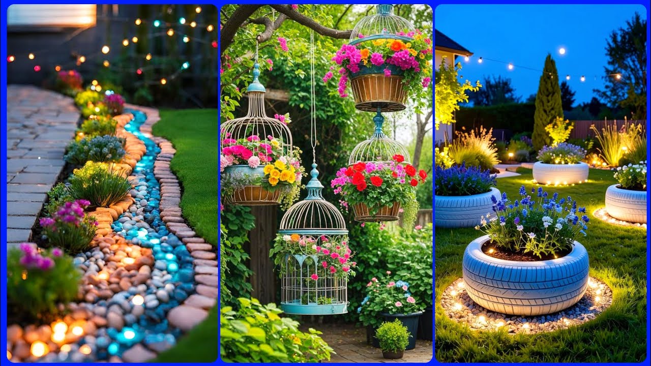 Top 50+ Attractive Garden Decorations With Lighting And Stone Arts | Diy Reused Waste Material Items