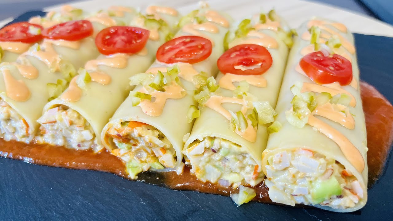 CANELONES FRÍOS RELLENOS DE GAMBAS 🍤 EL PLATO ESTRELLA DE ESTE VERANO ☀️