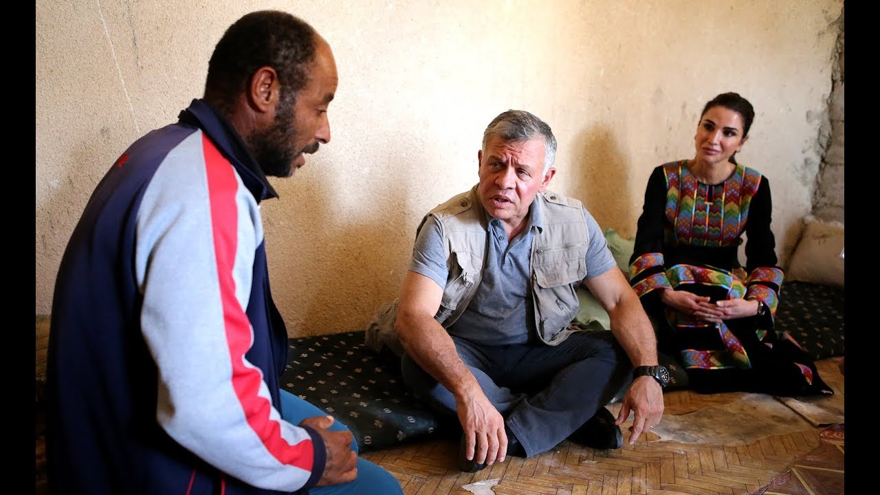 من زيارة جلالة الملك وجلالة الملكة إلى منطقة غور فيفا في الأغوار الجنوبية بمحافظة الكرك
