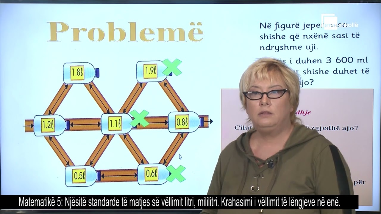 Njësitë standarde të matjes së vëllimit litri, mililitri -Matematikë 5