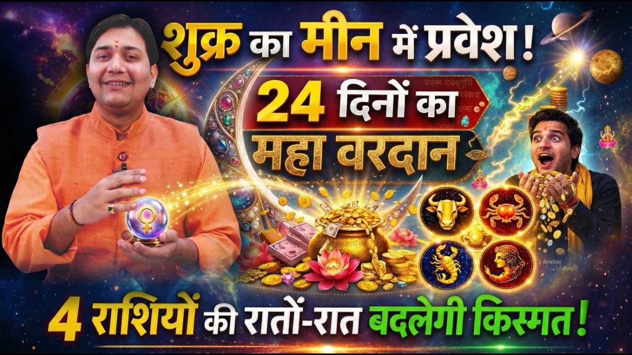 शुक्र राशि परिवर्तन | 24 दिनों के लिए मीन में उच्च के दैत्य गुरु | 02 मार्च 2026 | मेष से मीन राशिफल