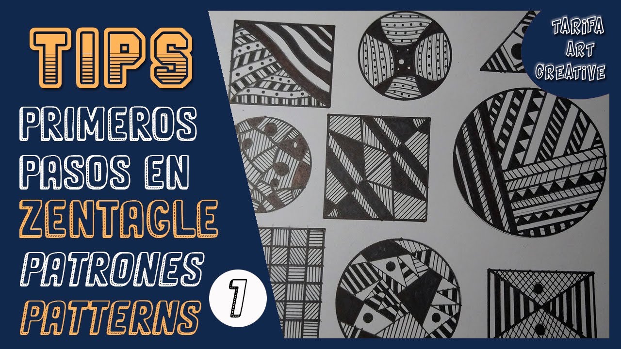 TIPS / CURSO. Aprende a dibujar ZENTANGLE PATTERNS desde cero Patrones 1 .Tarifa Art Creative