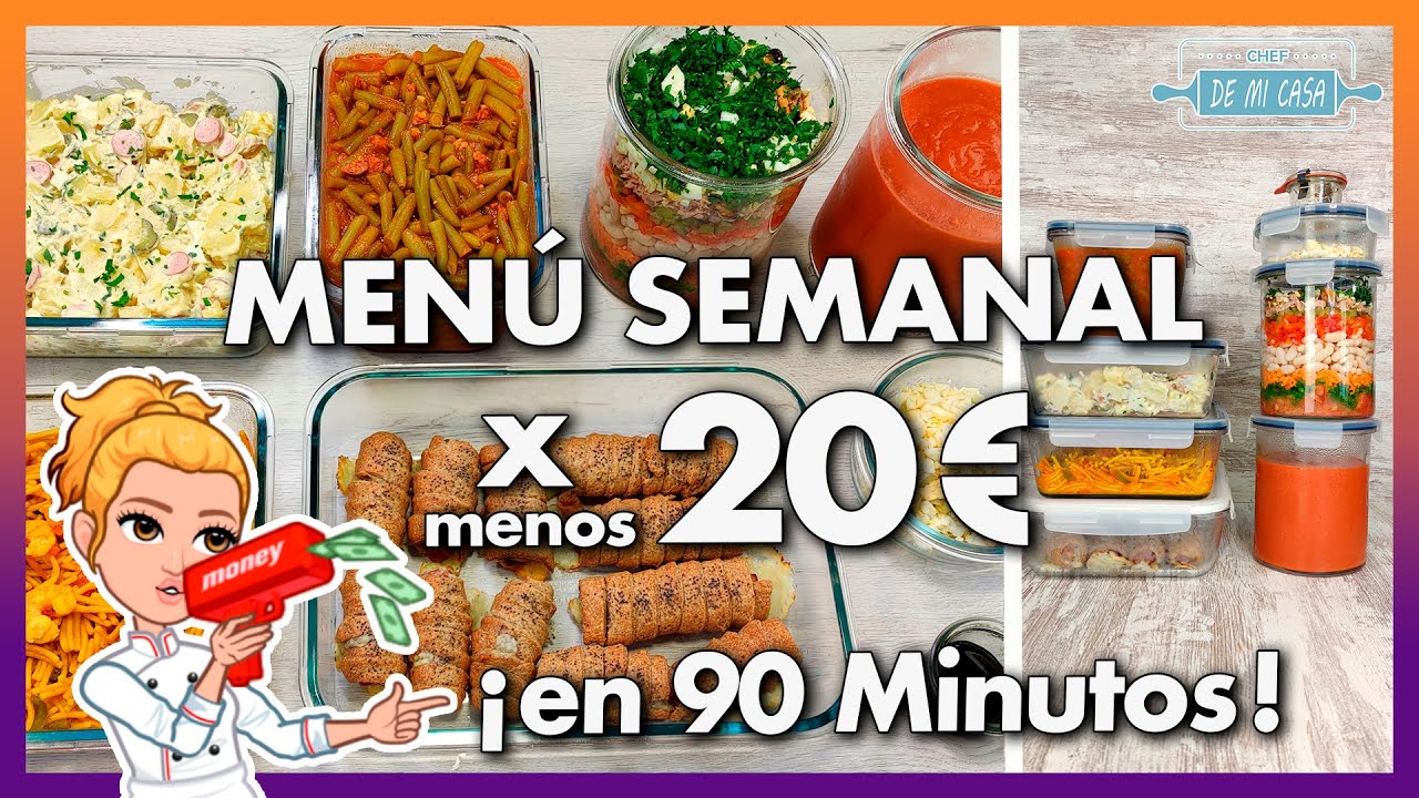 💚 Menú SEMANAL por 20 € en 90 MINUTOS  🚀(Rápido y Muy FÁCIL) 🤩 Paso a Paso MEAL PREP ESPAÑOL