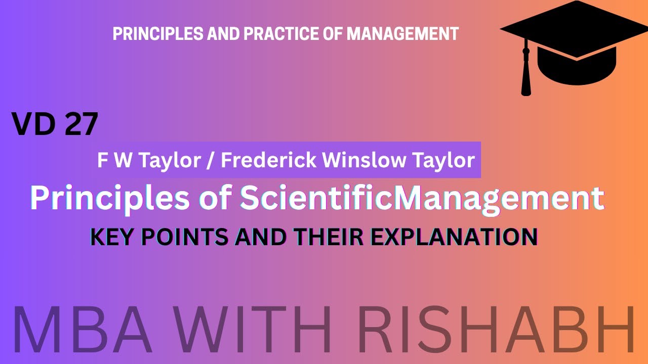 Principles of Scientific Management | Scientific Management Principles | F.W. Taylor
