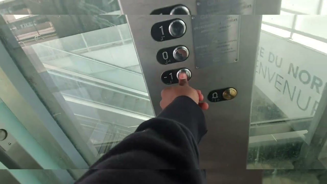 A rough! Roped Schindler elevator @ Railroad station Paris Gare du Nord