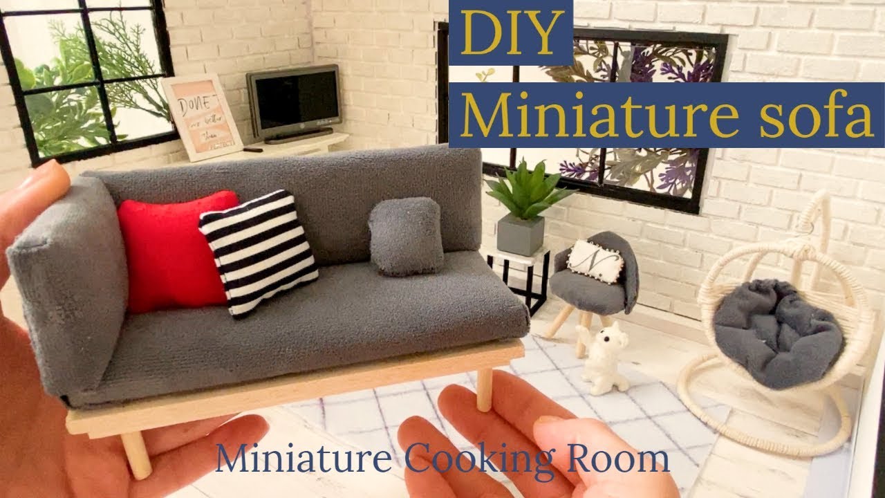 Миниатюрный диван DIY # 135 Как сделать миниатюрный кукольный диван