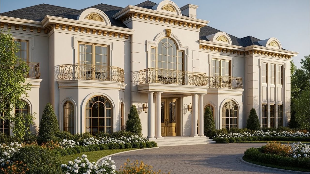 Luxury Beautiful House Tour | Elegant White & Gold Living Room Design | Dream Mansion Interior
