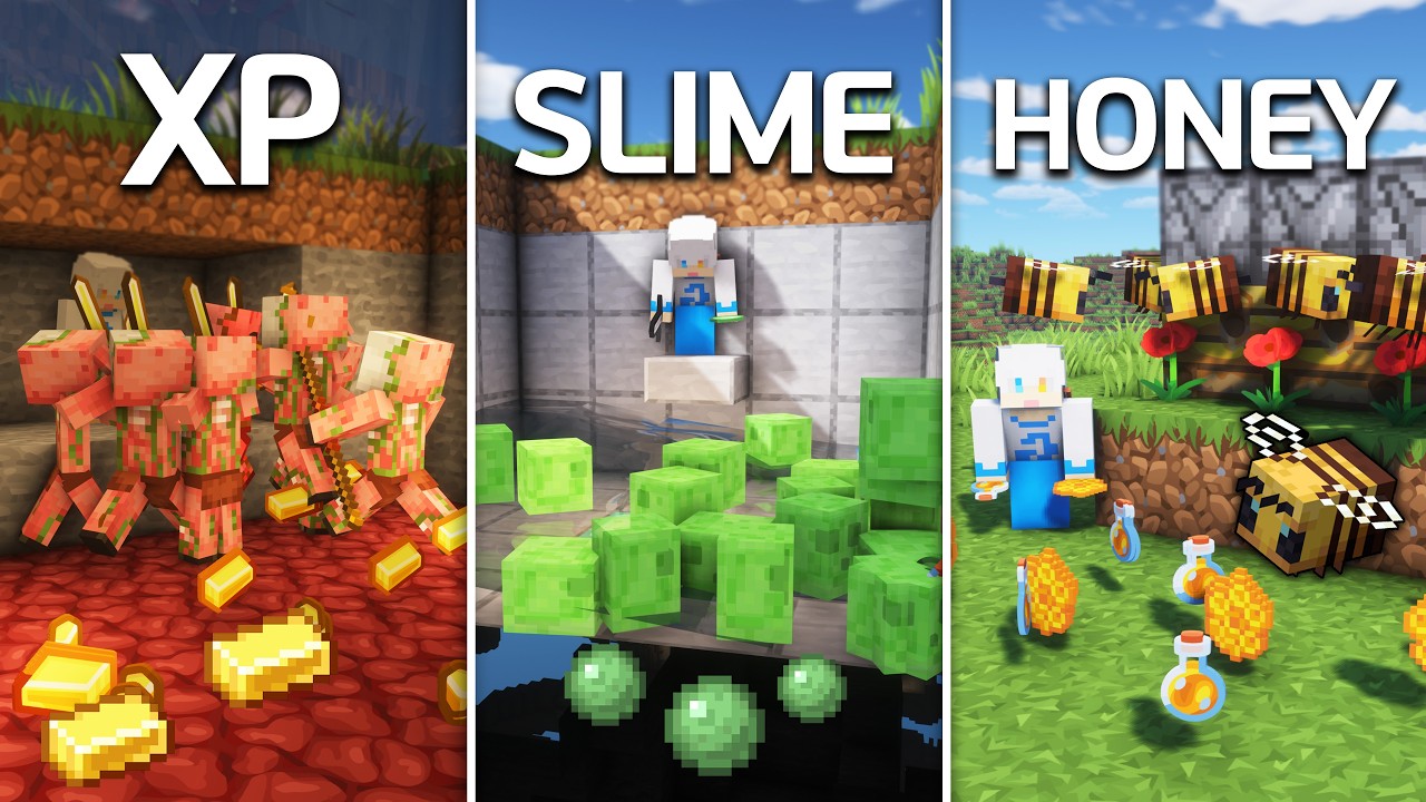 ⛏️ Minecraft Tutorial :: 6 Starter Farms for Survival 🥕💡