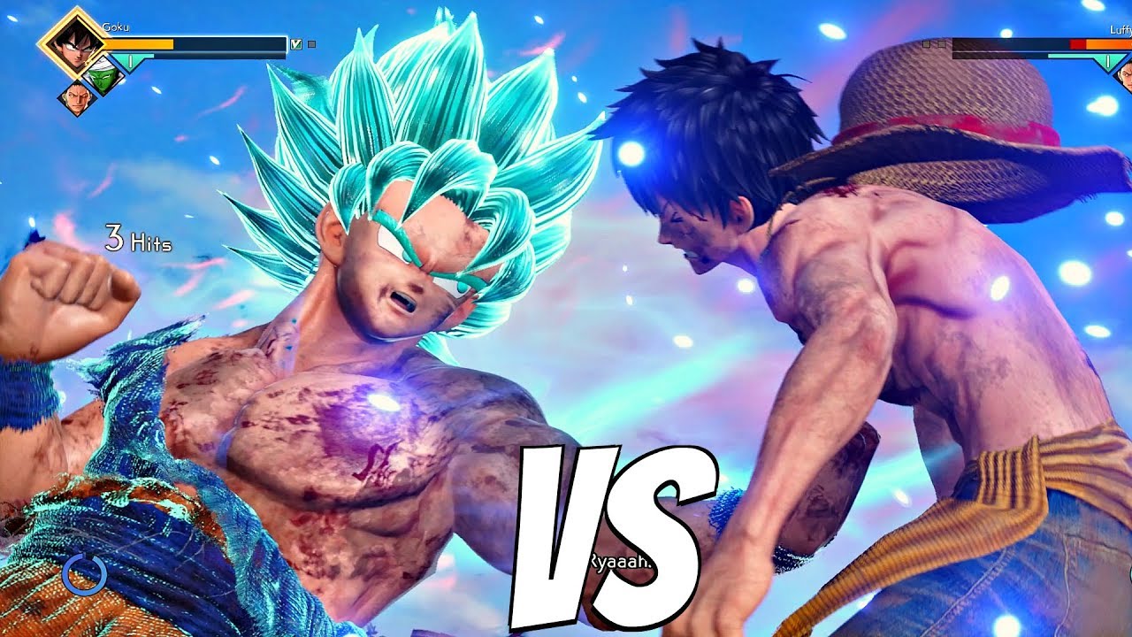 Luffy vs Goku SSB Kaioken 1vs1 Gameplay (PS4 Pro) JUMP FORCE