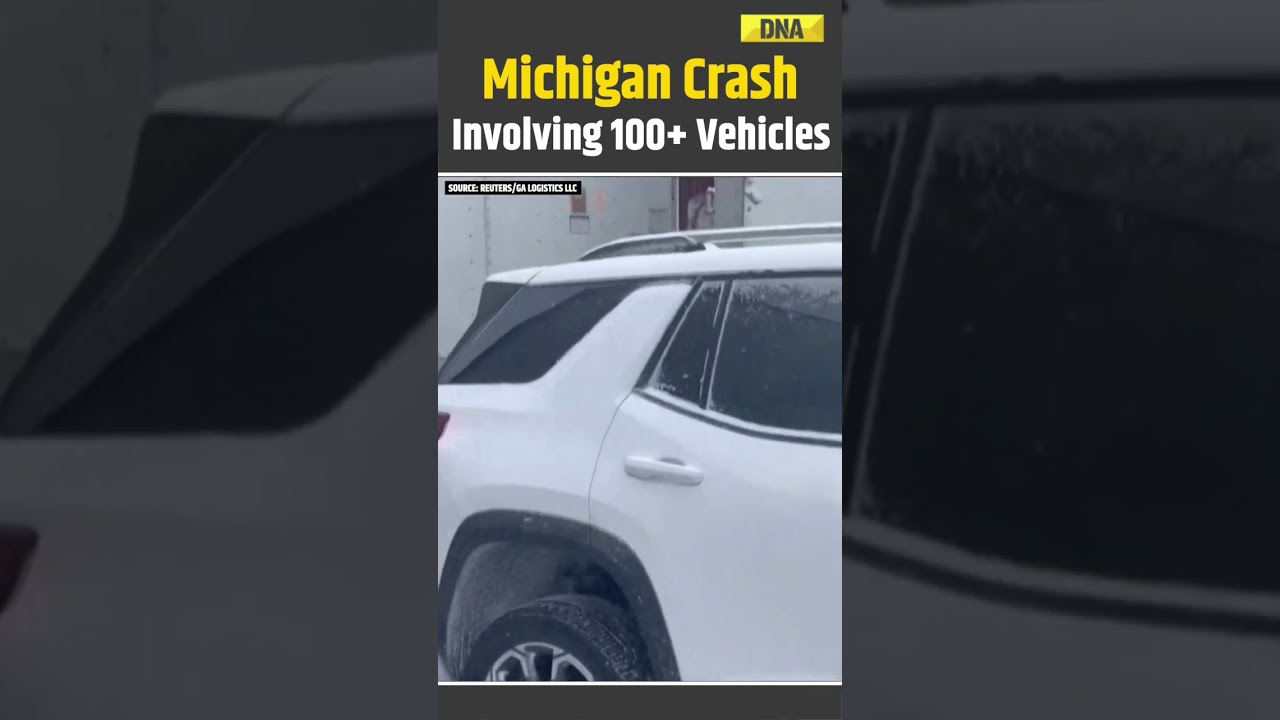 US News: Over 100 Vehicles Collide In Massive Michigan Highway Crash | Trump News #shorts
