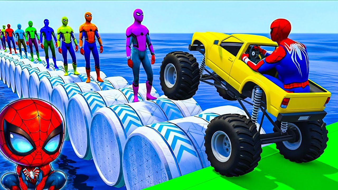سبايدر مان بينقذ باتمان ضد آيرون مان ضد فينوم – لعبة مضحكة في GTA V مع الأبطال الخارقين