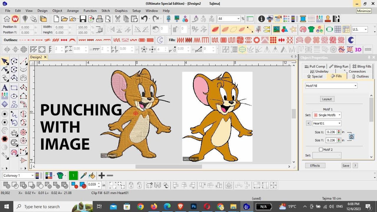 Punching with image  , Wilcom e4 auto digitize , Image To Design | Photo se design | wilcom
