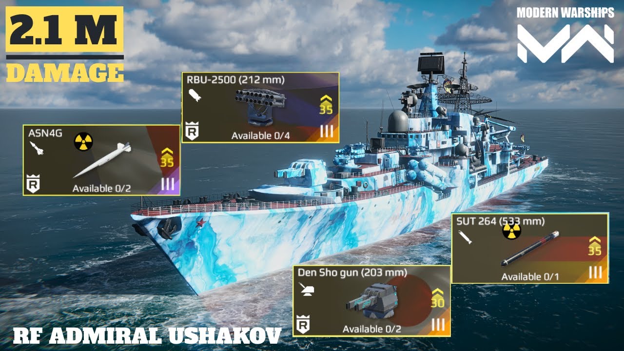 RF ADMIRAL USHAKOV - With New Gach Nuclear ☢️ Torpedo SUT 264 (533 mm) 🔥- modern warships