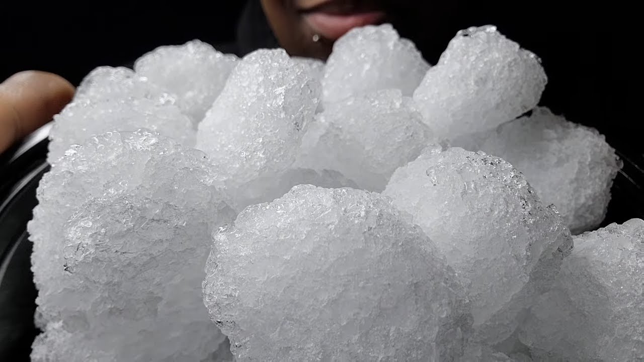 REFROZEN SHAVE ICE BITES | #iceeating #asmr #asmrice