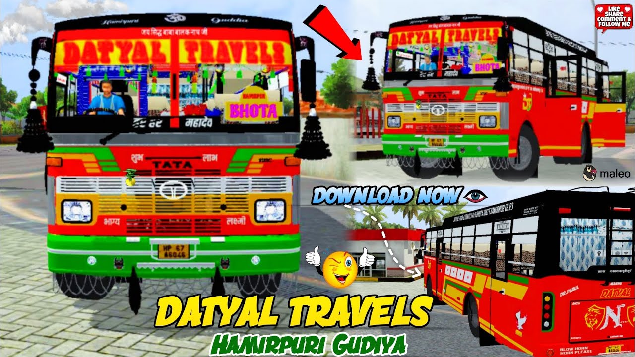 Datyal Travels Bus Livery For Bussid || Hamirpuri Gudiya 🤩 || TATA 1512 