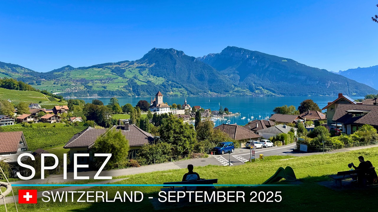 Switzerland 4K Walk: Spiez | City Walk | Real Ambient Sound (No Music)