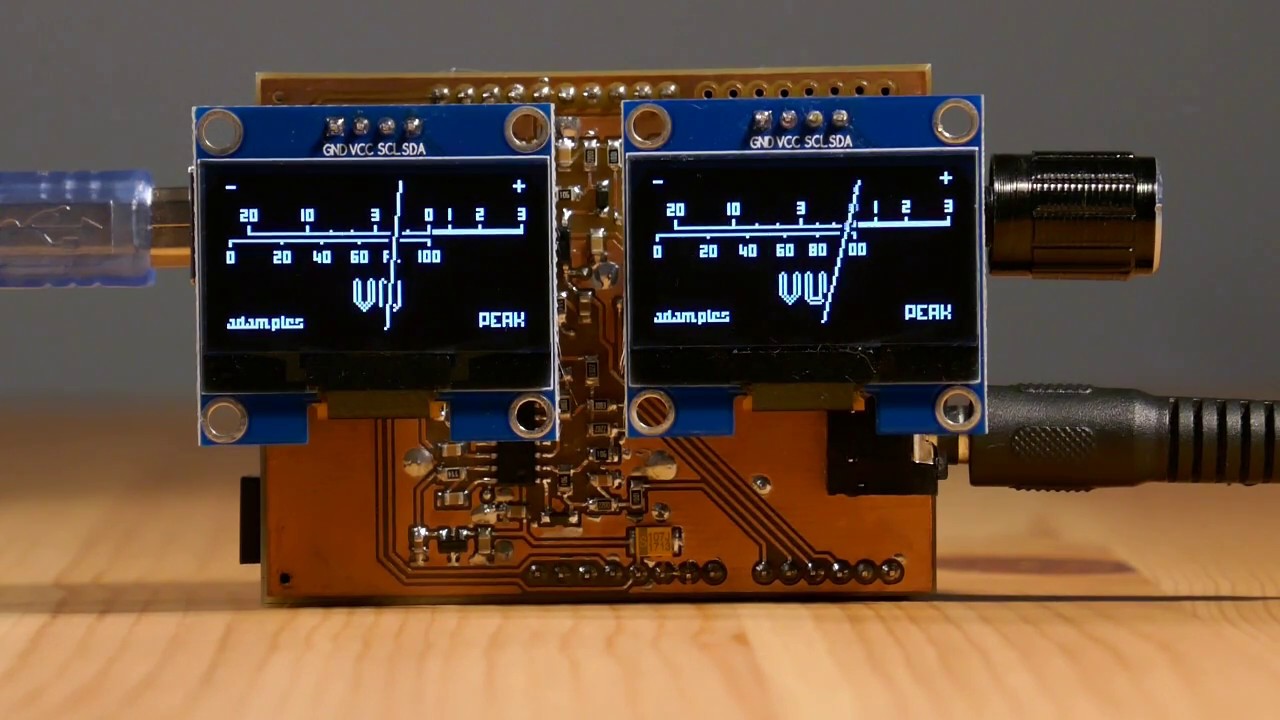 OLED VU meter Arduino shield — Just the Two of Us