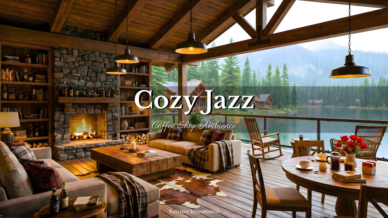 Cozy Warm Coffee Shop Ambience & Jazz Relaxing Music to Study, Work 🔥 Smooth Jazz Instrumental Music