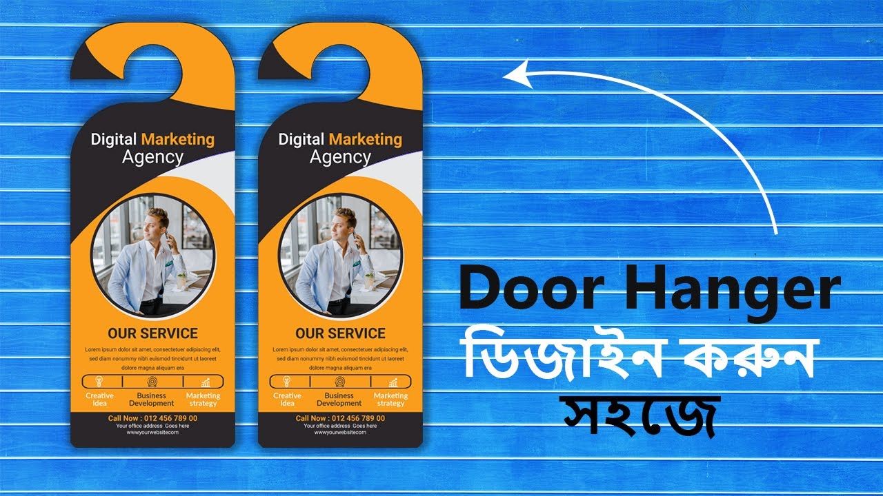Door Hanger Design in illustrator Bangla