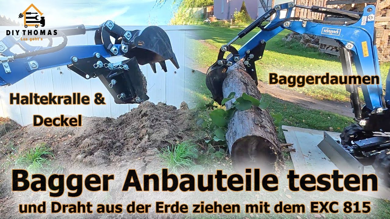 Scheppach Bagger EXC 815 Anbauteile testen und  Draht ziehen