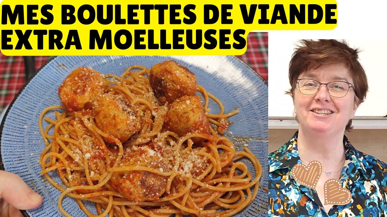 Recette de mes boulettes de viande extra moelleuses à la sauce tomate avec mon ingrédient secret. 🍝
