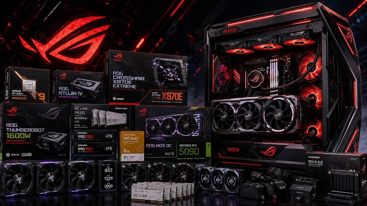 ULTIMATE ASUS ROG RTX 5090 NOX OC | RYZEN 9 9950X3D2 GAMING PC BUILD | ASUS ROG Hyperion GR701 