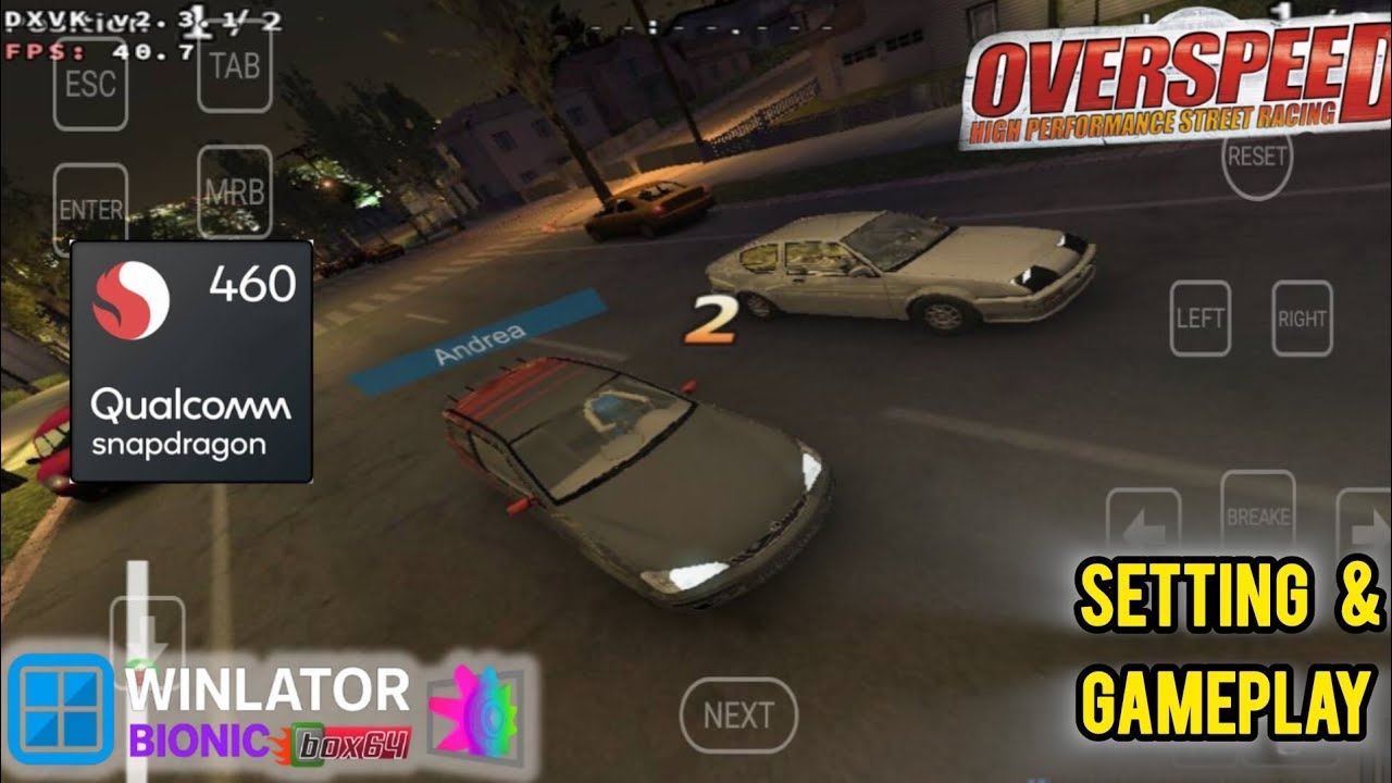 Overspeed: High Performance Street Racing | Winlator Bionic | SD 460/662/665/680