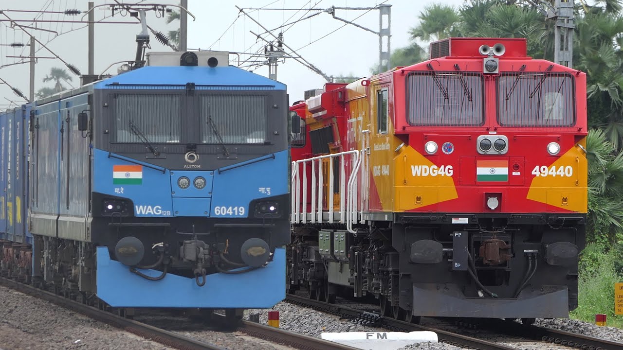 LOUD Honking FREIGHT Locomotives Hauling FREIGHT Trains | Diesel & Electric Freight Trains | I R