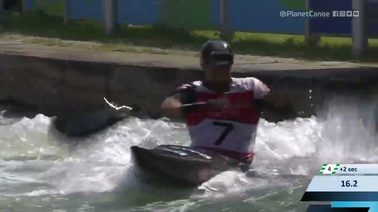 Hannes Aigner Germany Semi-Final / 2023 ICF Canoe-Kayak Slalom World Cup Augsburg Germany