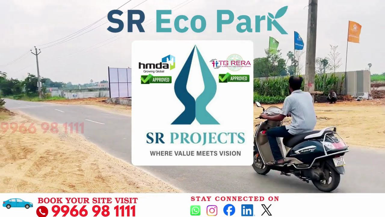 Hyderabad&rsquo;s Fast Growing Location | SR Eco Park HMDA & RERA Plots |18 Acres Gated Community #ecopark
