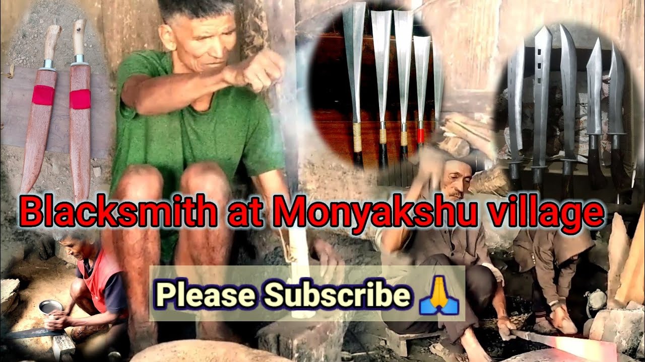 Blacksmith at Monyakshu village.(Konyak Traditional)