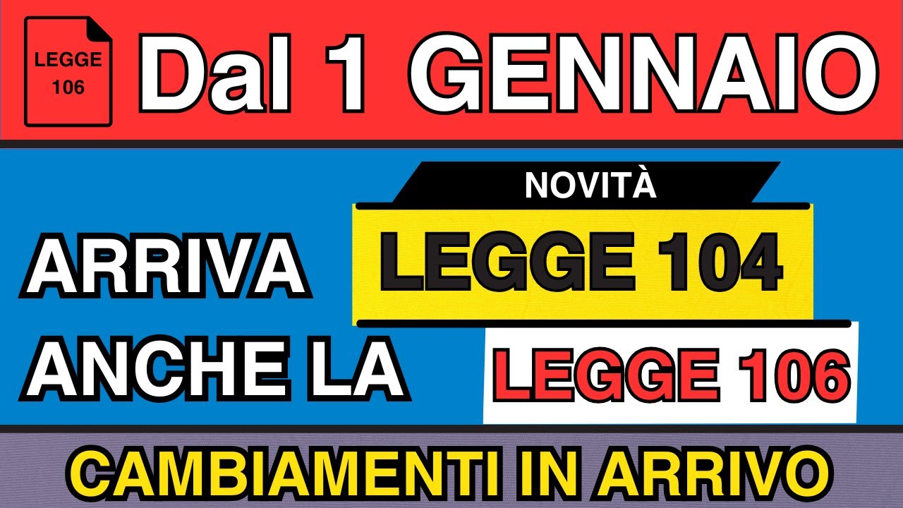 ✅ LEGGE 106 e 104: Nuovi Diritti: Pi&ugrave; TUTELE per i DISABILI  e per chi ASSISTE (caregiver)