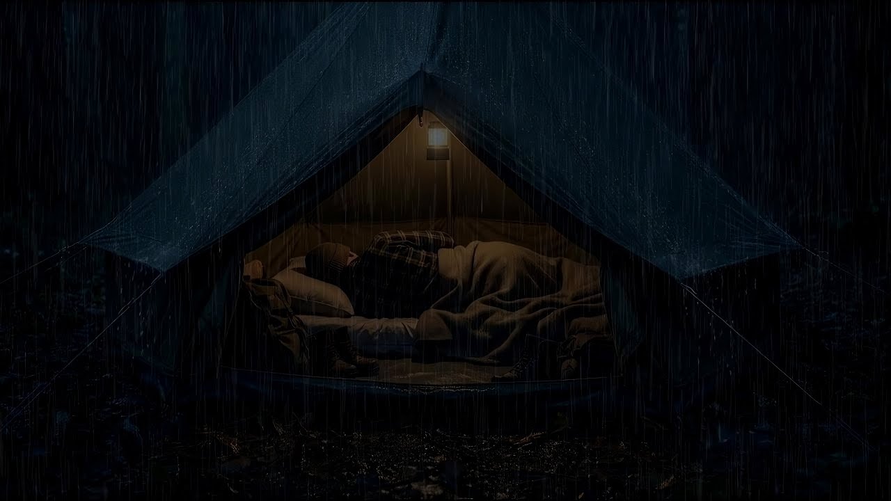 Wonderful Deep Sleep on Rainy Night 🌧️ | Heavy Rain Sounds on Tent in Rainforest | White Noise ASMR