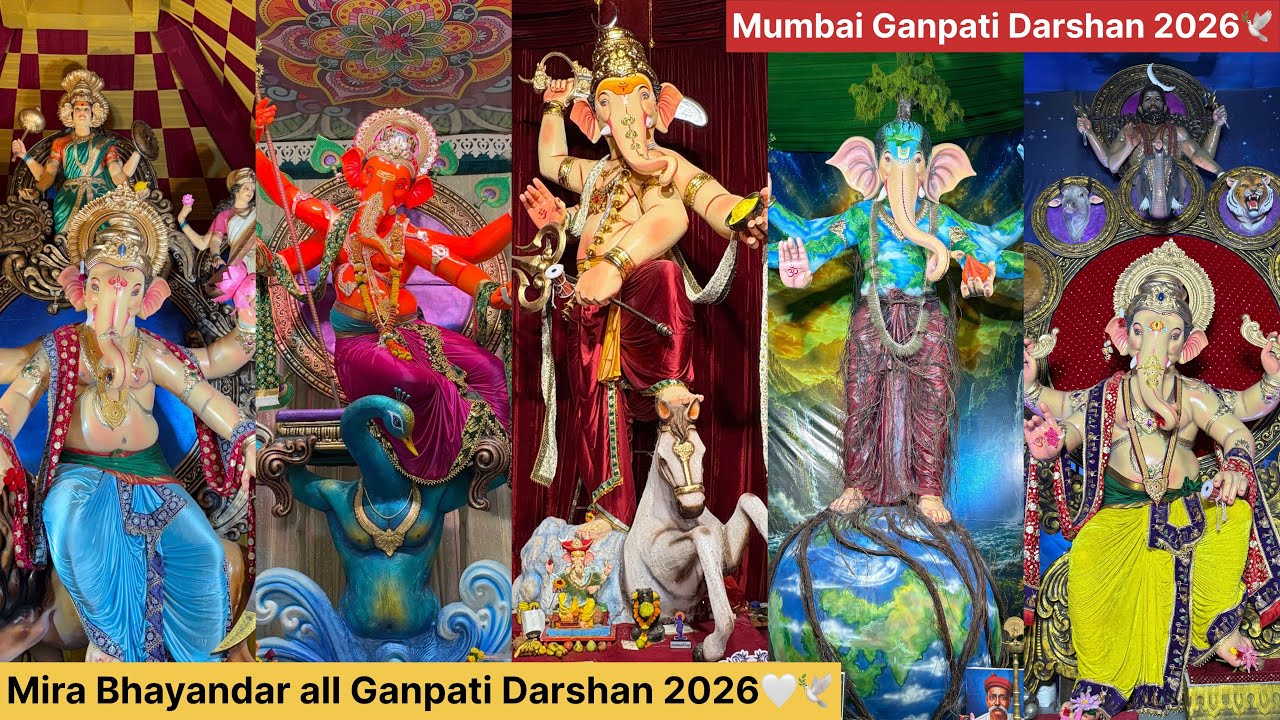 Mira Bhayandar All Ganpati Darshan 2026🕊️🤍Mumbai Ganpati Darshan 2026🥰