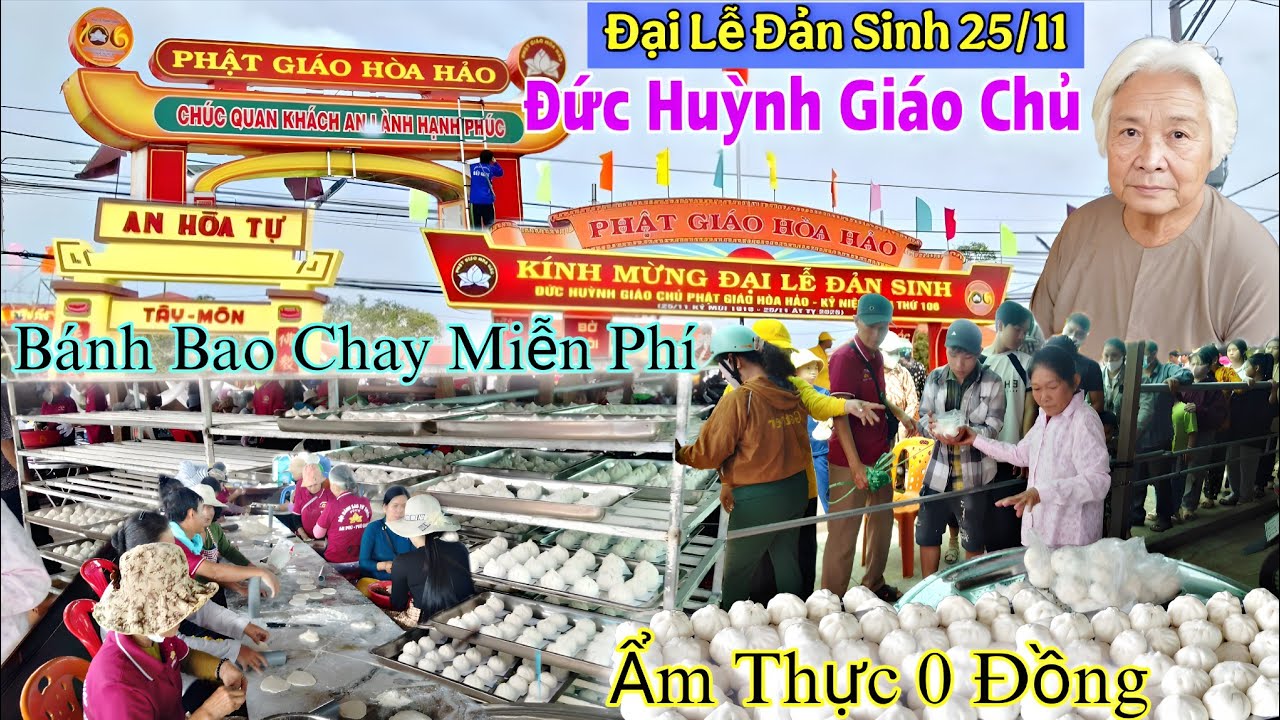 Vỡ Trận Khu Ẩm Thực 0 Đồng Tại Đại Lễ Đản Sinh Đức Huỳnh Giáo Chủ PGHH 25/11