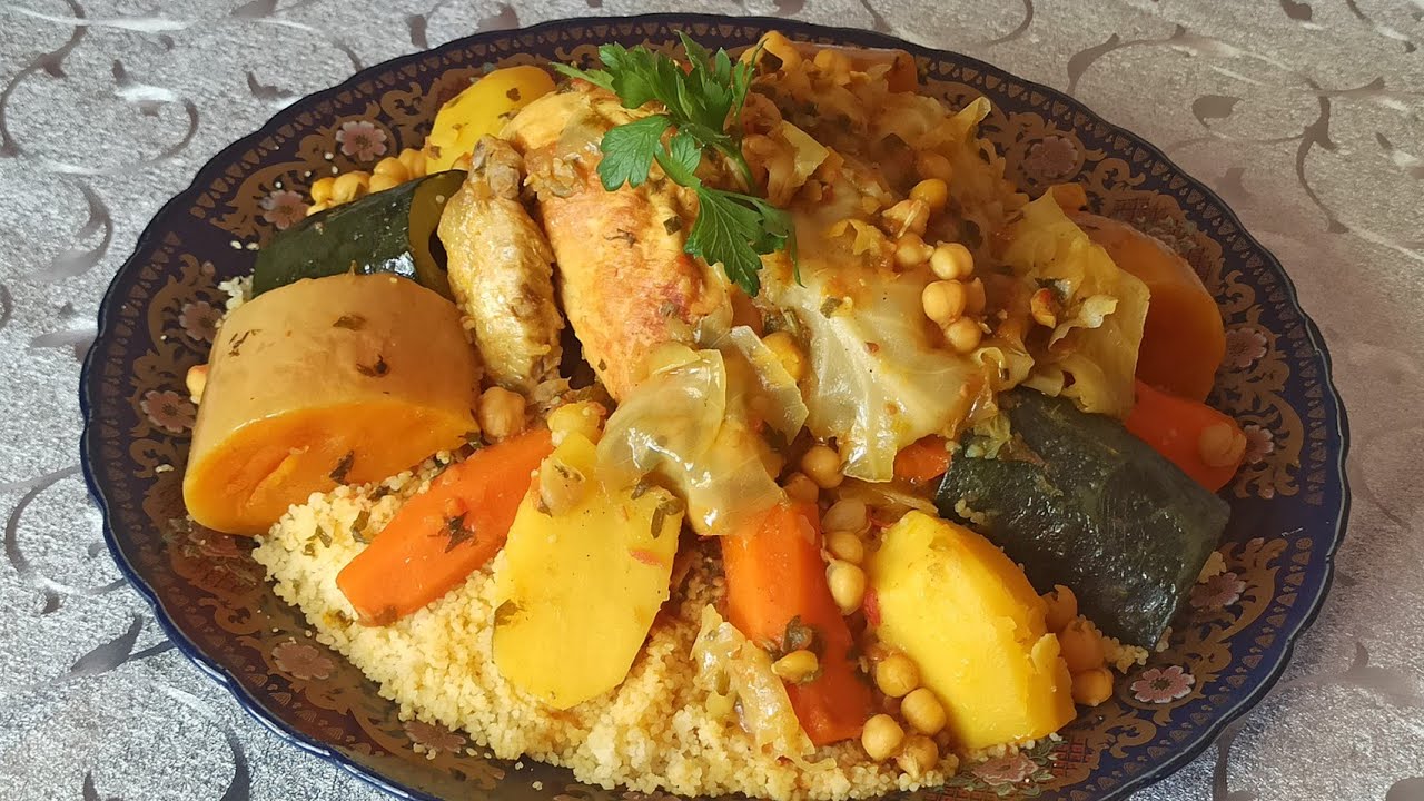 Cuscús de Pollo🍗y Verduras 🥕🍅🧅 , PASO A PASO , Super FACIL 🇲🇦RECETAS DE MARRUECOS 🇲🇦