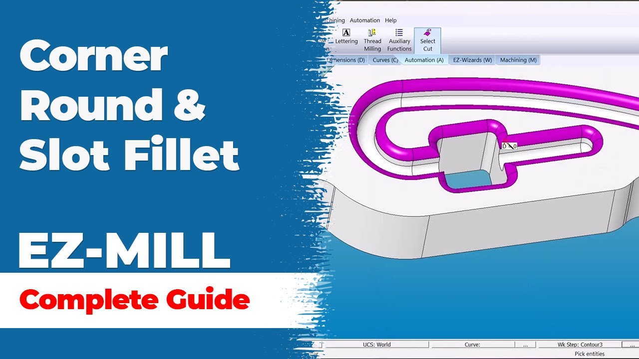 Corner Round and Slot Fillet - EZ-MILL Tutorial - CNC MILLING #EZCAM #cadcamcnc