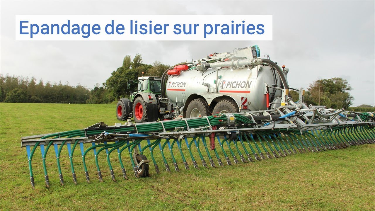 Épandage de lisier sur prairie