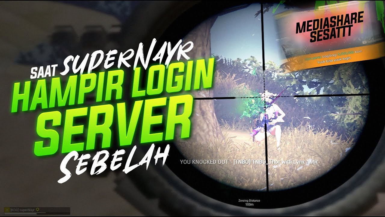 GARA GARA MEDIASHARE INI, SUPERNAYR HAMPIR LOGIN KE SERVER SEBELAH !! #pubg