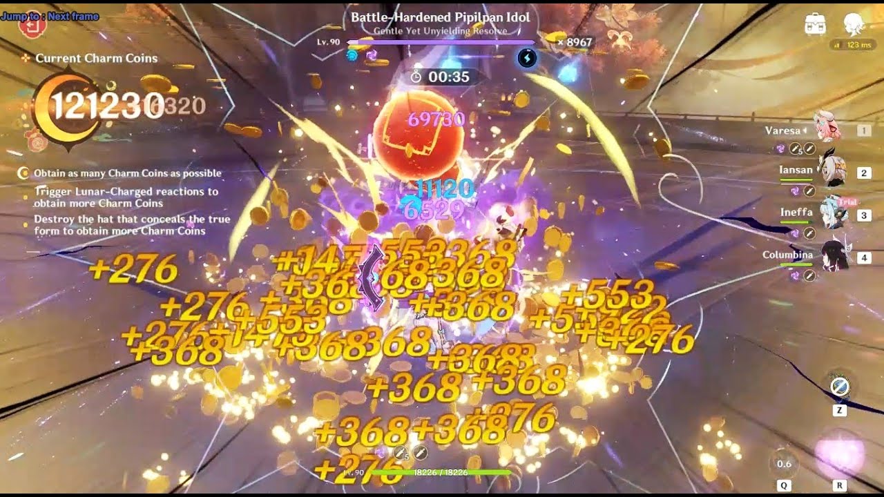 167K Coins with Varesa Lunar-Charged in Genshin Impact Lantern Rite 2026 Hoard Of Enemies Mini Game!