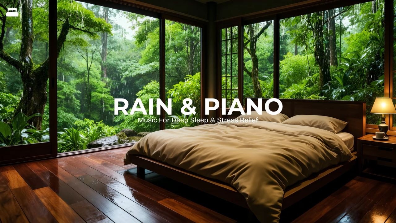 Sleep Music with Rain & Piano: 10 Hours Deep Sleep, Relaxing Sounds for Stress & Anxiety Relief