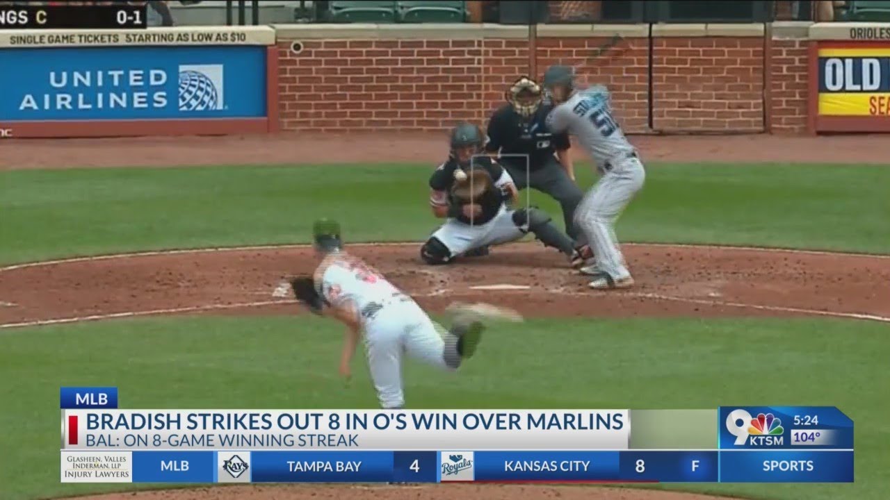 Kyle Bradish Ks 8 in Orioles' 5-4 win over Marlins